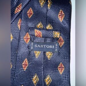 Sartori Navy Patterned Silk Tie